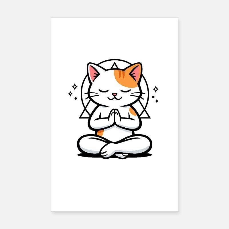 Méditation du chat : posture zen Poster 20 x 30 cm