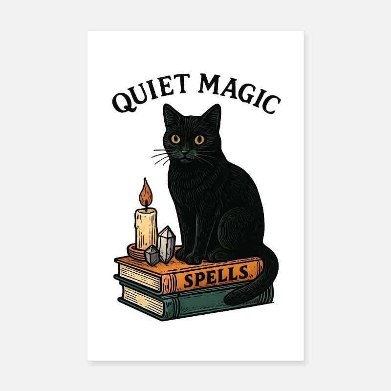 Silent Magic Cat Poster 8" x 12" (20x30 cm)