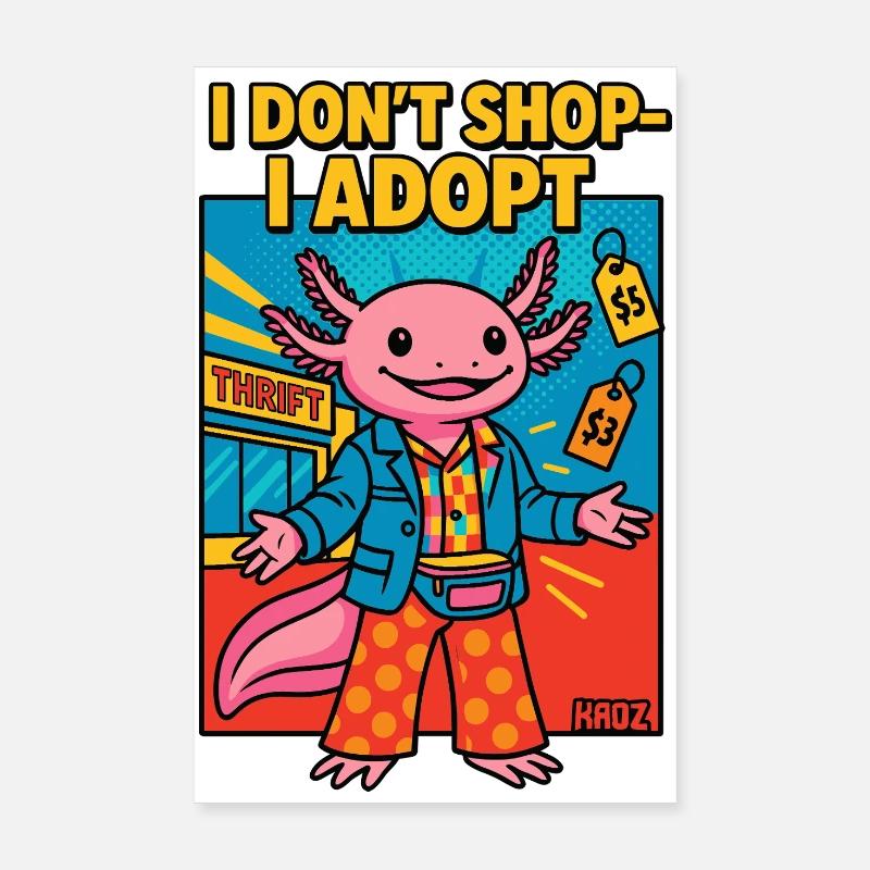 I Don’t Shop I Adopt Alien Poster 8" x 12" (20x30 cm)