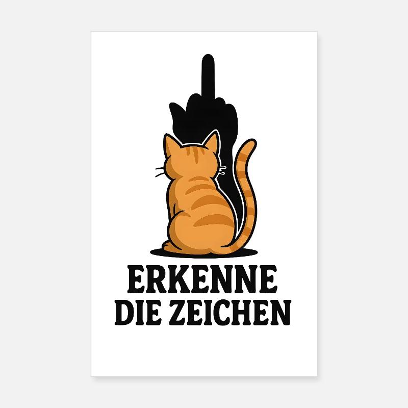 Katze mit Mittelfinger Poster 20x30 cm