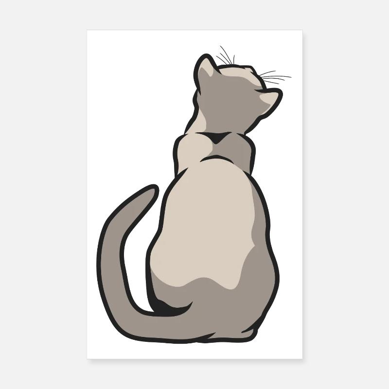 Cat Back Poster 8" x 12" (20x30 cm)