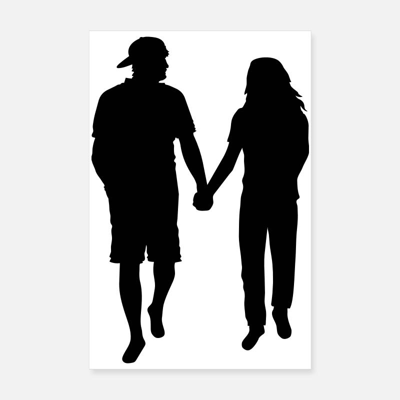 Couple Silhouette Amour Romance Petit ami de la Saint-Valentin Poster 20 x 30 cm