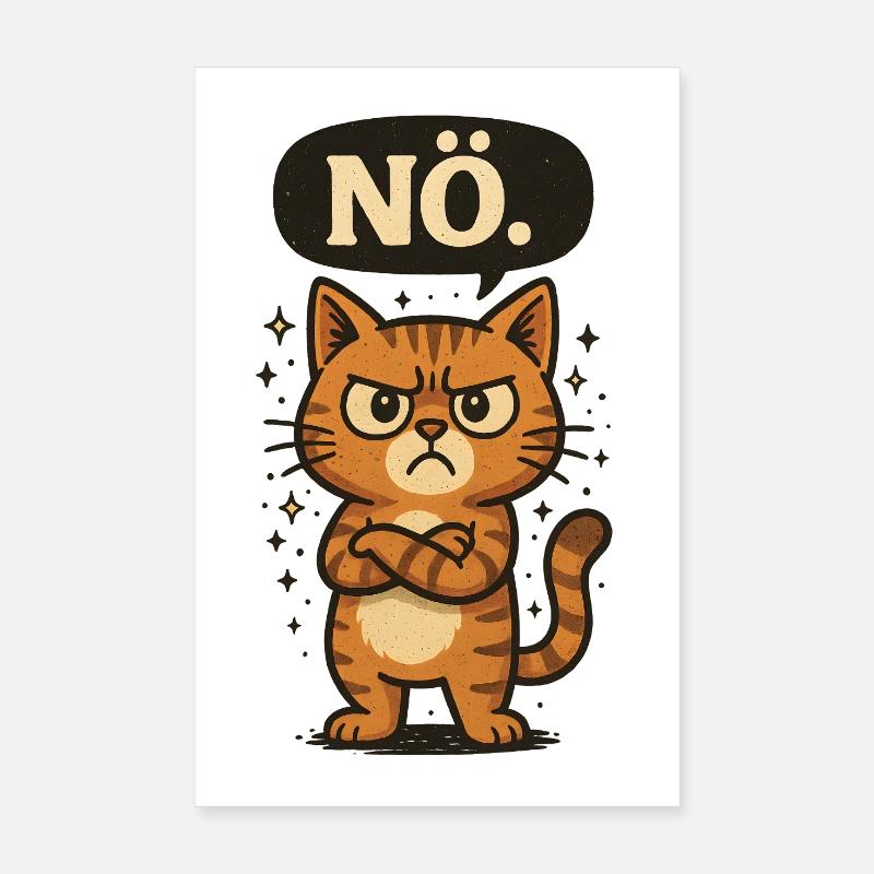 Non - le chat dit non Poster 20 x 30 cm