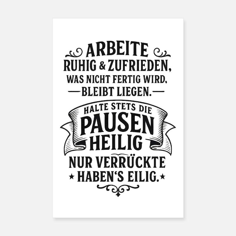 ARBEIT klingt besser - Coole Spruch Geschenk Idee Poster 20x30 cm