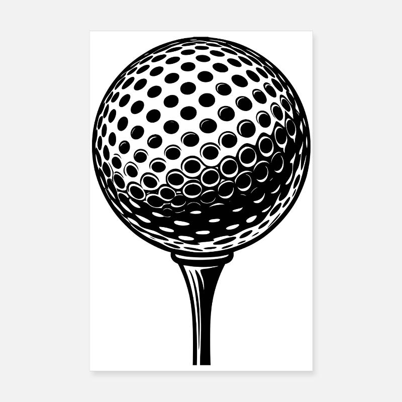 Golfball auf Abschlag Poster 20x30 cm