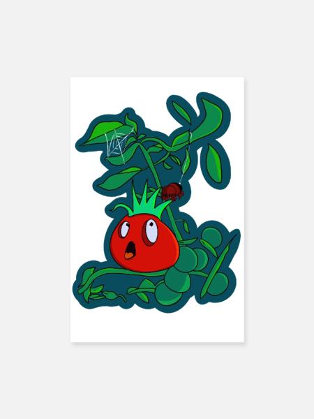 Die ängstliche Punker-Tomate - Poster 20x30 cm - Weiß