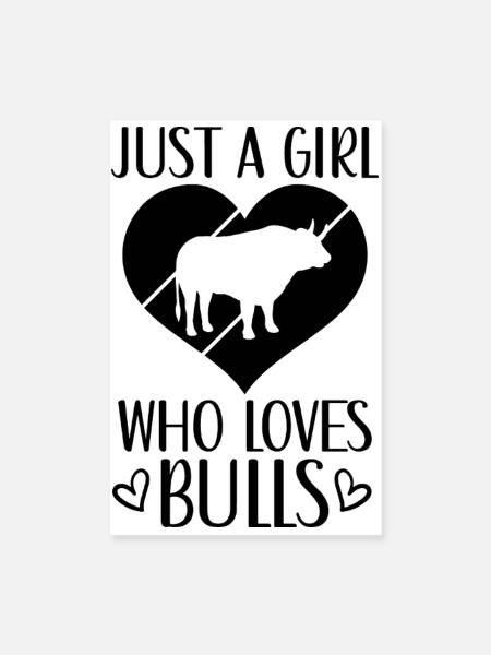 Stier Herz Spruch - Poster 20x30 cm - Weiß - Vorne