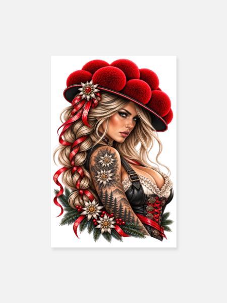 Alpine Queen – Wilde Schwarzwald Schönheit - Poster 20x30 cm - Weiß - Vorne