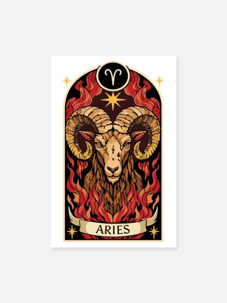 WIDDER-Tierkreiszeichen - Poster 20x30 cm - Weiß