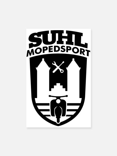 Suhl Mopedsport Schwalbe v.2 (Farbe änderbar) - Poster 20x30 cm - Weiß - Vorne