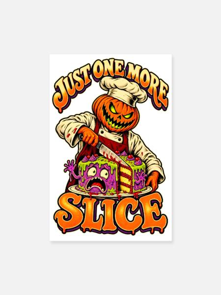 Nur noch ein Stück Retro-Halloween-Koch - Poster 20x30 cm - Weiß - Vorne