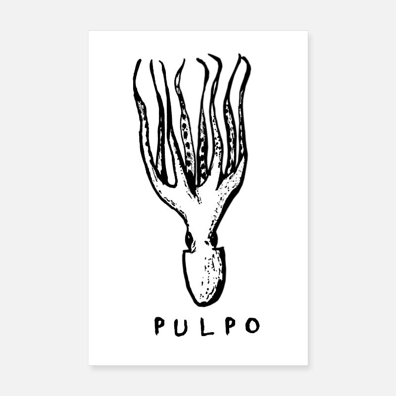 PULPO - octopus octopus tapas Poster 8" x 12" (20x30 cm)