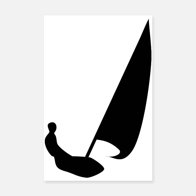 Abstract sailor in black and white - Poster 8" x 12" (20x30 cm) - white