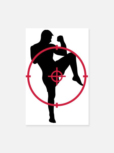 Kickboxing / Kickboxer / Kick Boxing / Kick Boxer - Poster 8" x 12" (20x30 cm) - white - Front