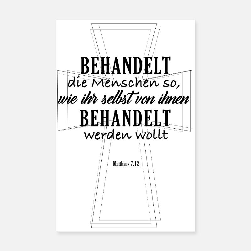 Bibelvers - Matthäus 7.12 - Poster 20x30 cm - Weiß
