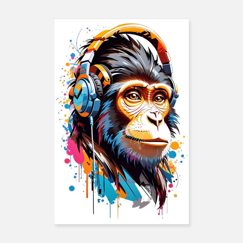 Singe cool Poster 20 x 30 cm