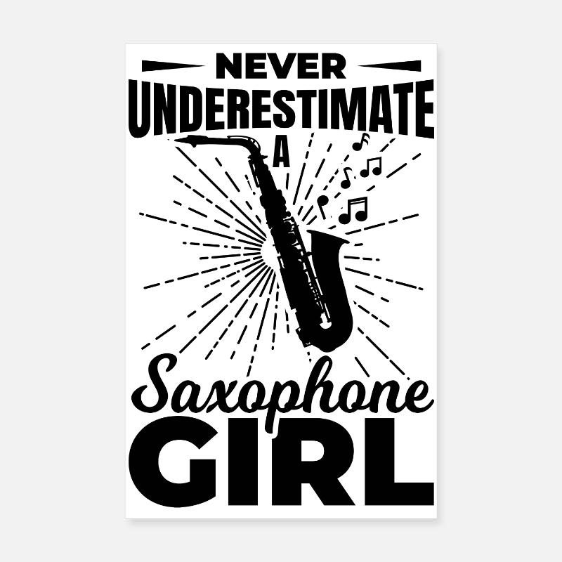 Saxophon Mädchen Poster 20x30 cm