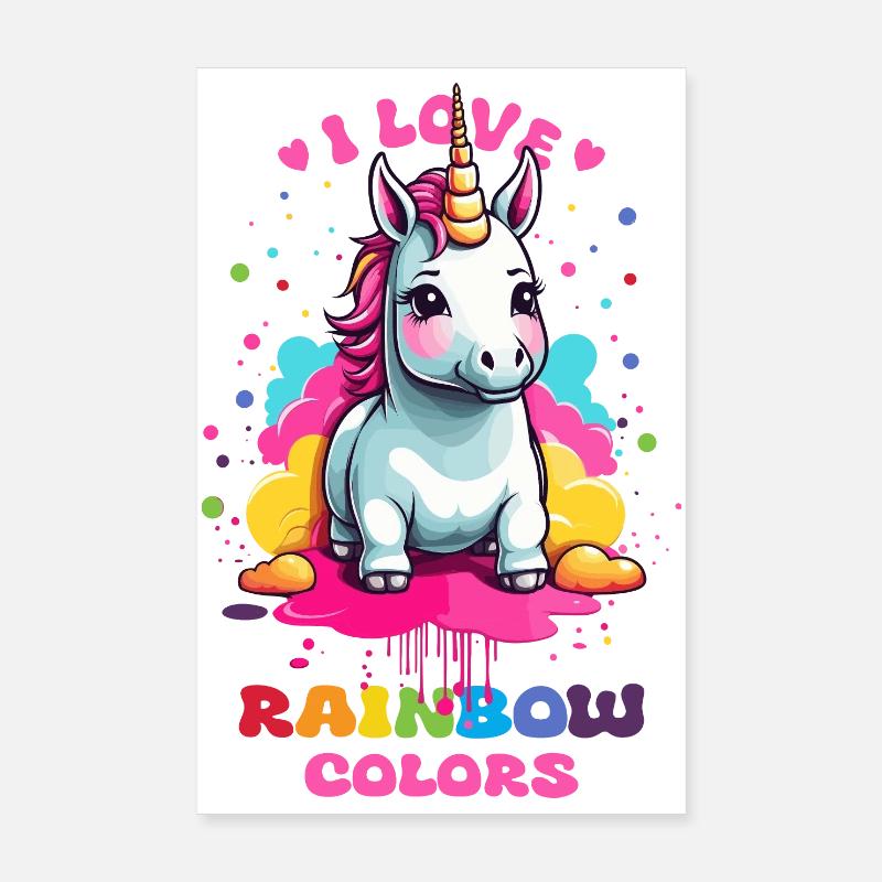 Süßes Einhorn Poster 20x30 cm