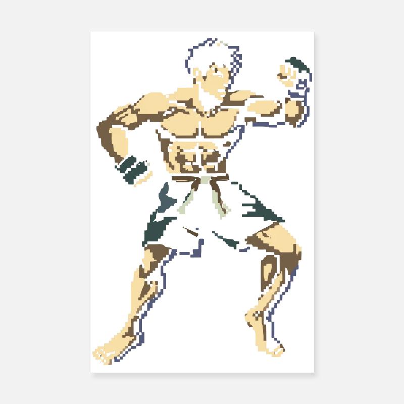 Kickboxer Pixel Graphics Poster 8" x 12" (20x30 cm)
