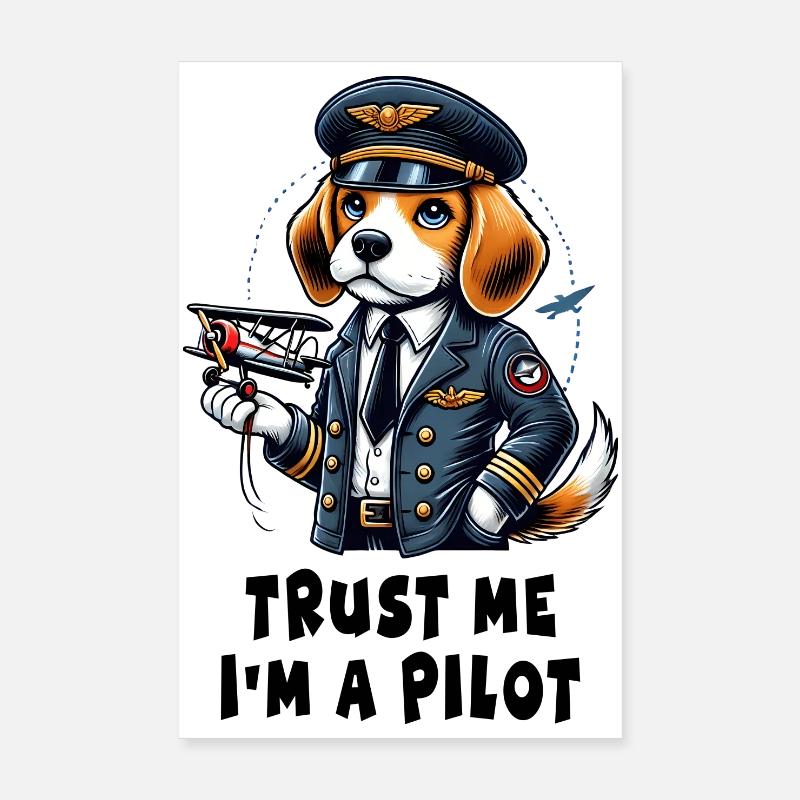 Pilote Beagle Poster 20 x 30 cm