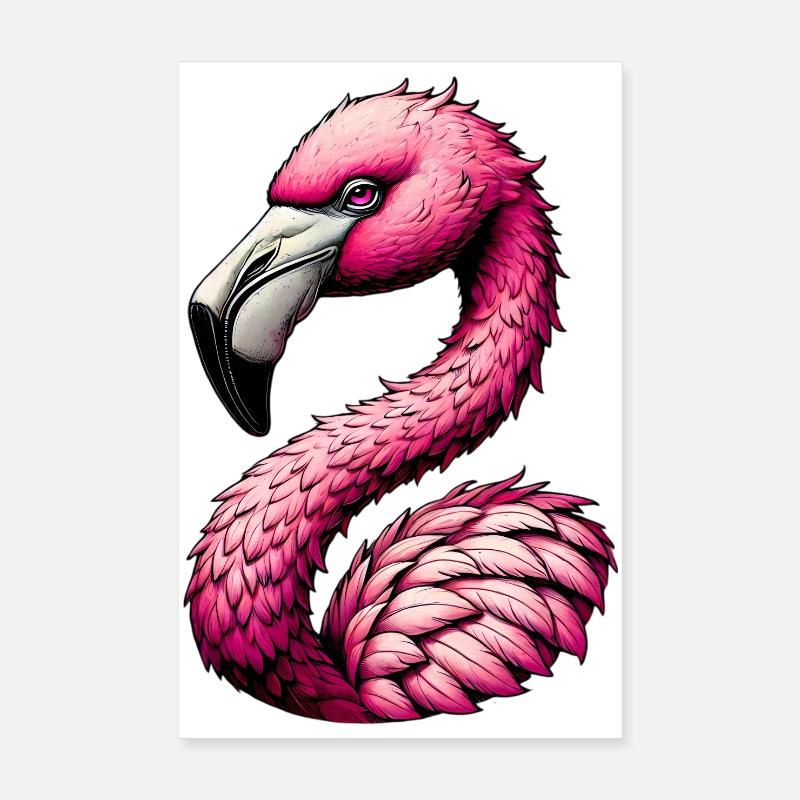 Flamingo Poster 8" x 12" (20x30 cm)