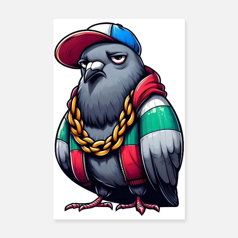 HipHop-Taube Poster 20x30 cm