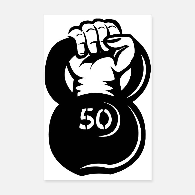 Kettlebell Lift pour Strongman - Logo de musculation Poster 20 x 30 cm