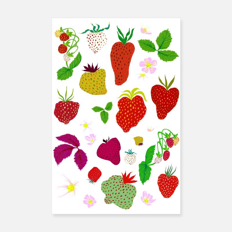 ERDBEEREN Poster 20x30 cm