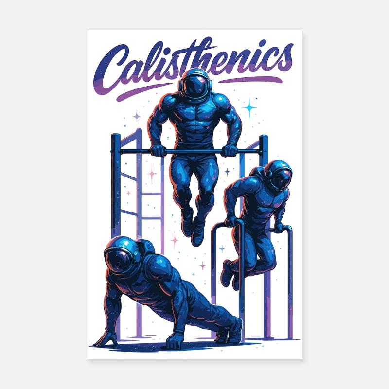Calisthenics Astronauten Dips Liegestütze Geschenk Poster 20x30 cm