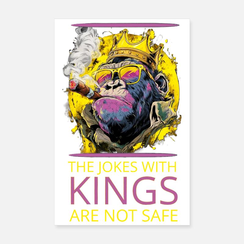 Gorilla with crown and cigar Poster 8" x 12" (20x30 cm)