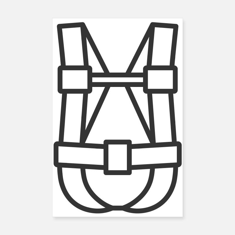Klettergurt Line Icon Poster 20x30 cm