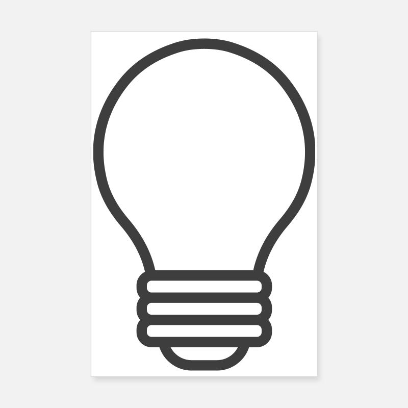 Light Bulb Line Icon Poster 8" x 12" (20x30 cm)