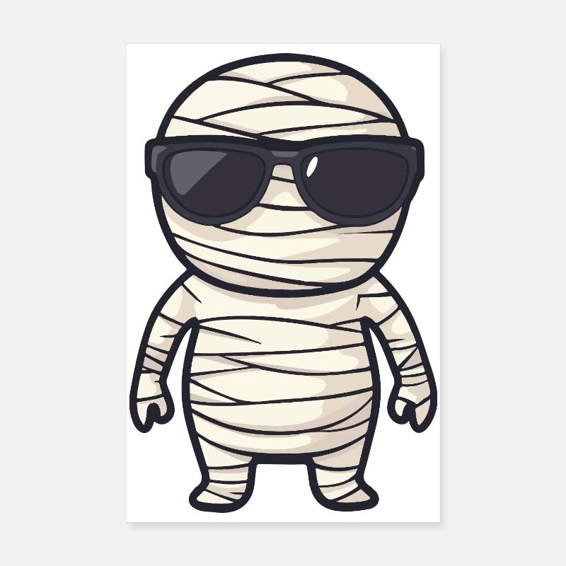 Mummy with sunglasses Poster 8" x 12" (20x30 cm)