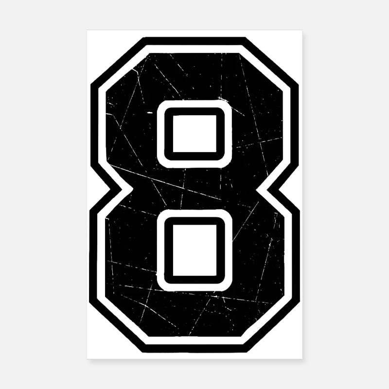 Cracked Eight Characters Poster 8" x 12" (20x30 cm)