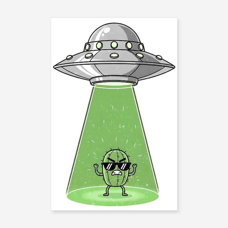 Cactus Alien dans UFO Light Poster 20 x 30 cm