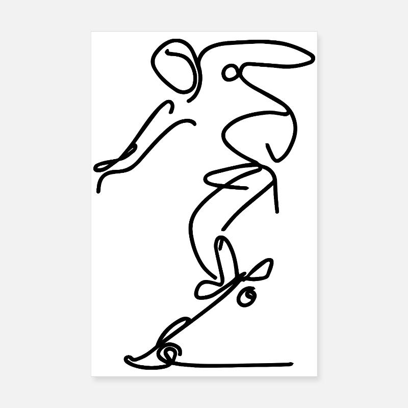 Skateboarder Sketch Poster 8" x 12" (20x30 cm)