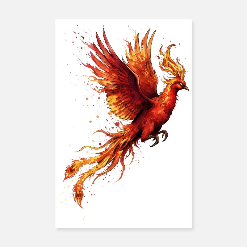 Tempête de feu Phoenix Poster 20 x 30 cm