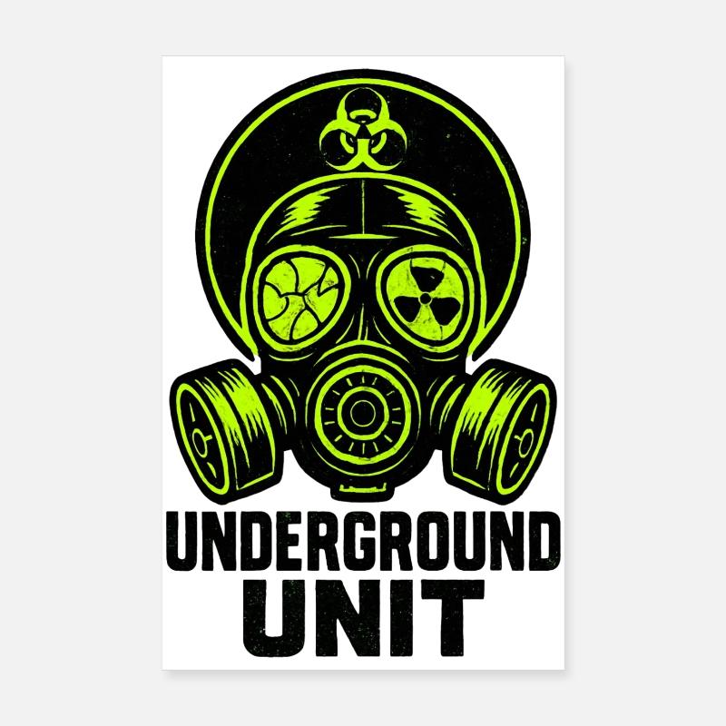 Underground Unit - masque à gaz Poster 20 x 30 cm