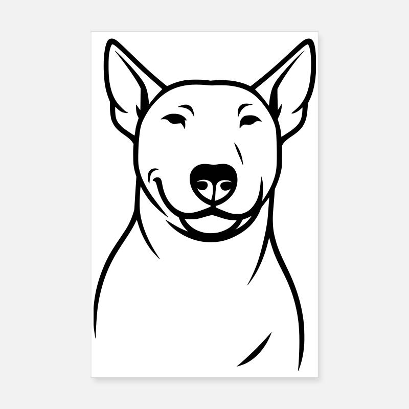 Stilisierter Bullterrier Silhouette Poster 20x30 cm