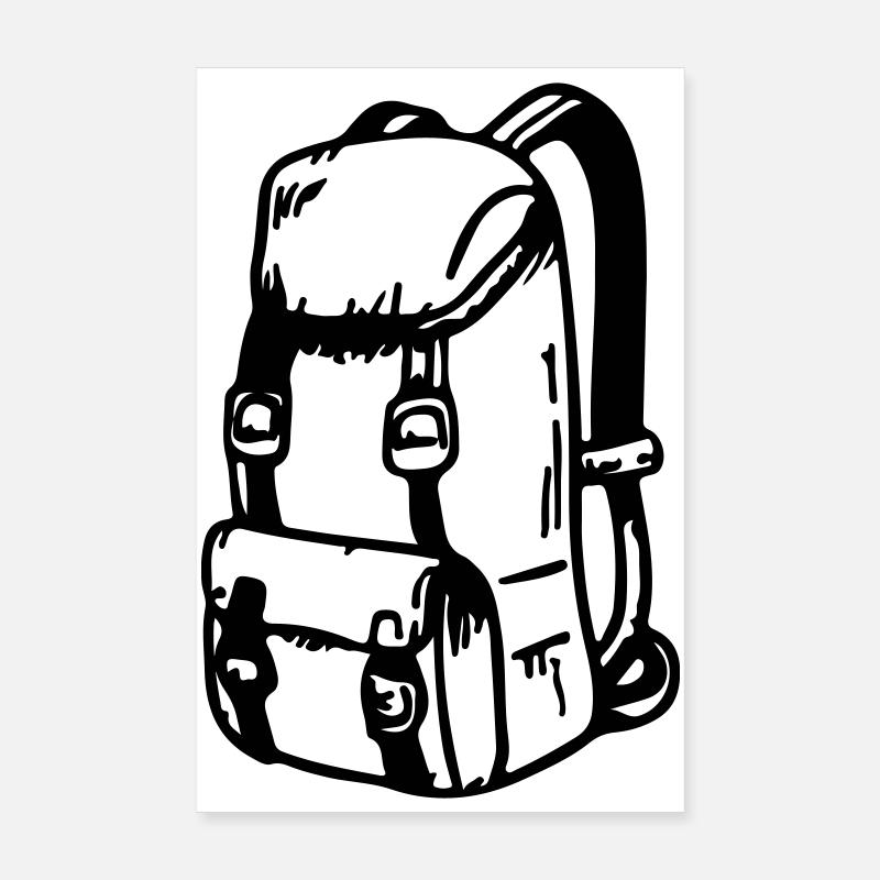 Backpack Symbol Camping Travel Poster 8" x 12" (20x30 cm)