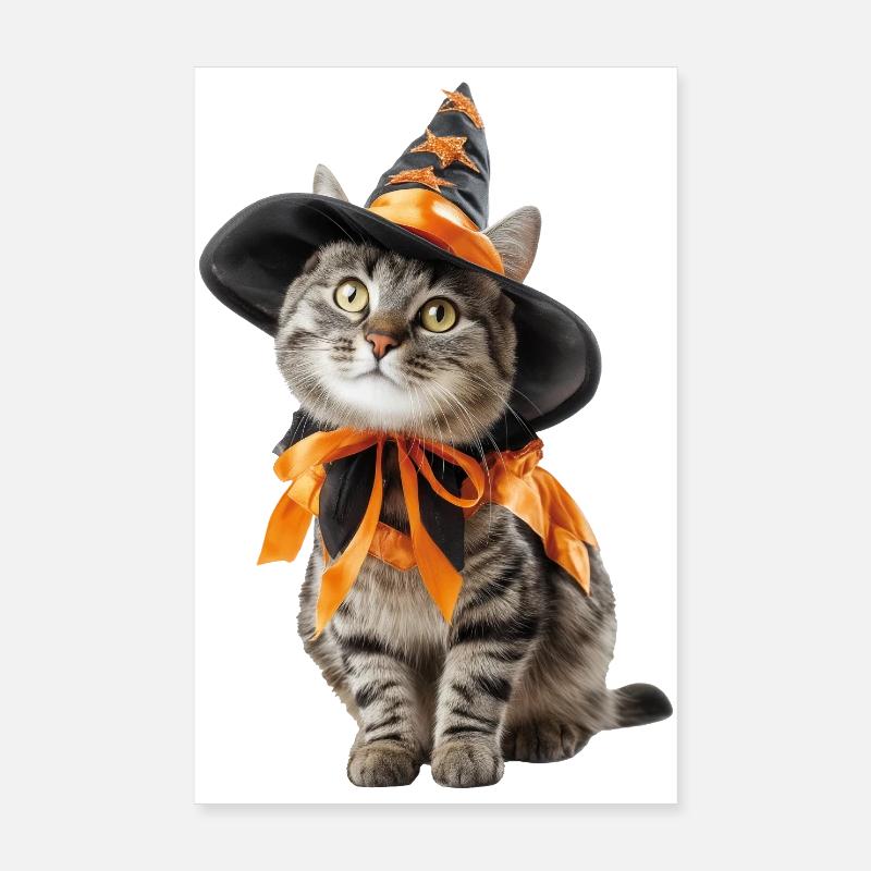 Katze Hexen Zauberer Kostüm Halloween Poster 20x30 cm