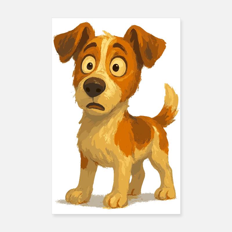 Jack Russell Terrier émerveillé - Poster 20 x 30 cm - blanc