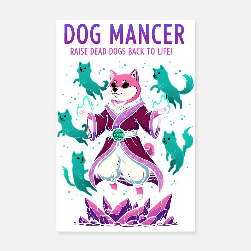 Hundemancer Hundezauberer zieht Geisthunde groß Poster 20x30 cm