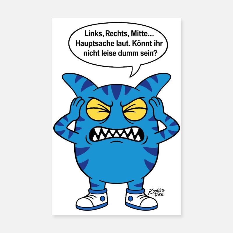 Könnt ihr nicht leise dumm sein? Zooki Spruch - Poster 20x30 cm - Weiß