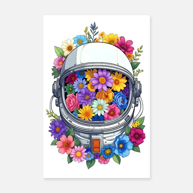 Casque Floral Space Poster 20 x 30 cm
