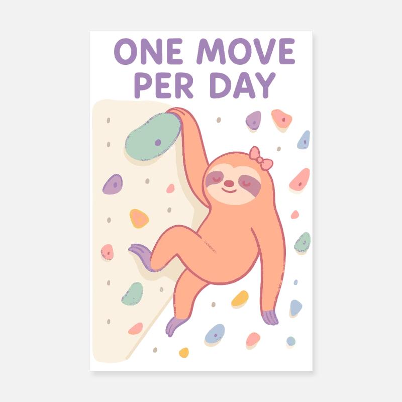 Sloth Bouldering: One Move Per Day Design Poster 8" x 12" (20x30 cm)