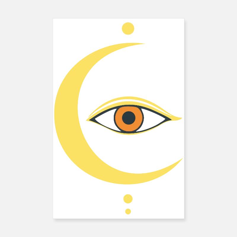 Œil Mystique & Lune Poster 20 x 30 cm