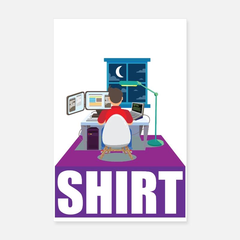 Codeur de nuit Programmeur Graphique de bureau Poster 20 x 30 cm