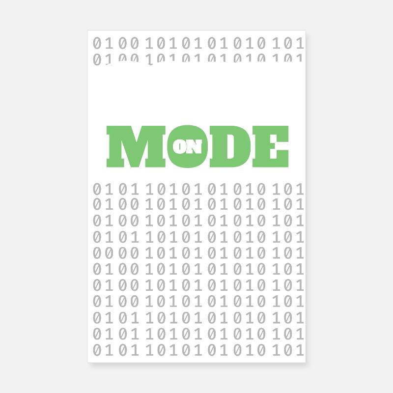 Code Mode On - Programming Software Engineer Coder Poster 8" x 12" (20x30 cm)
