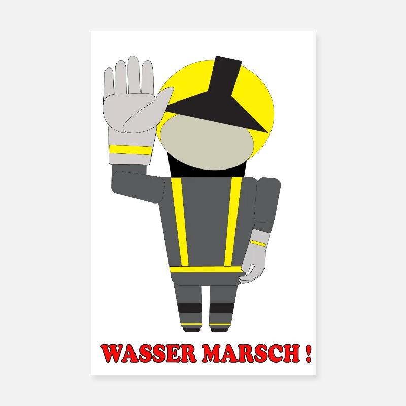 Héros pompier de la Marche de l’eau Poster 20 x 30 cm